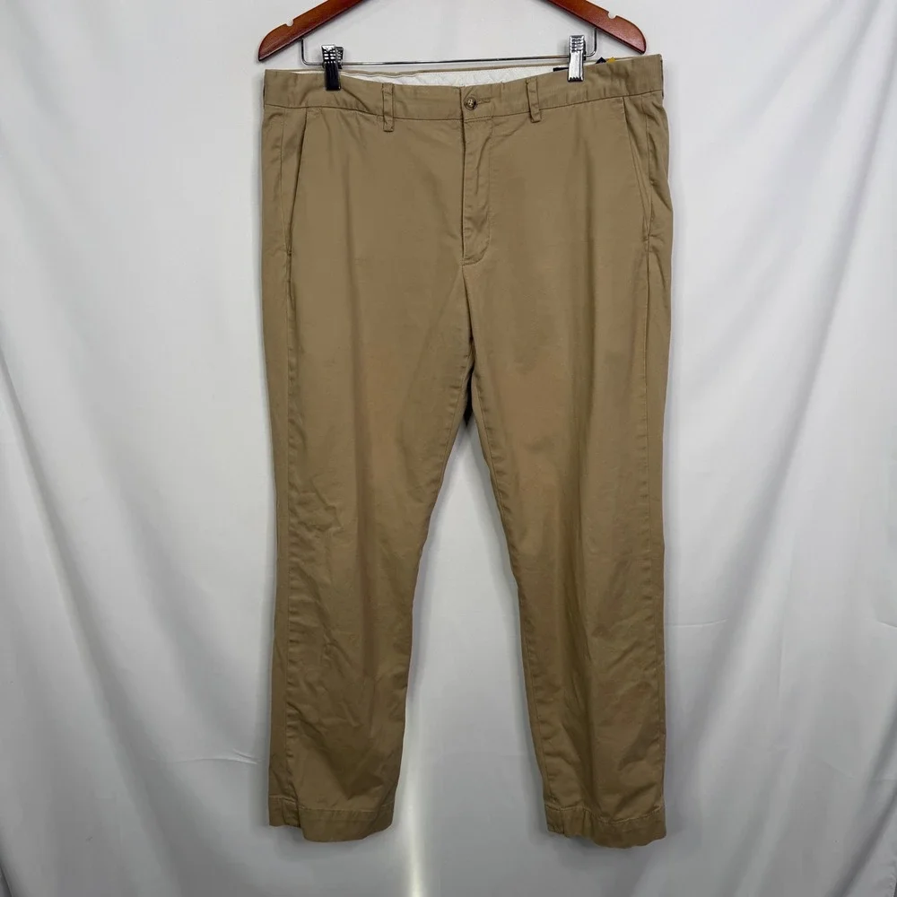 Polo Ralph Lauren Mens Stretch Straight Fit Chino Pants Khaki Tan 36x 28